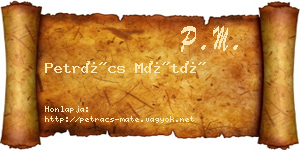 Petrács Máté névjegykártya