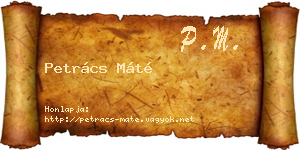 Petrács Máté névjegykártya